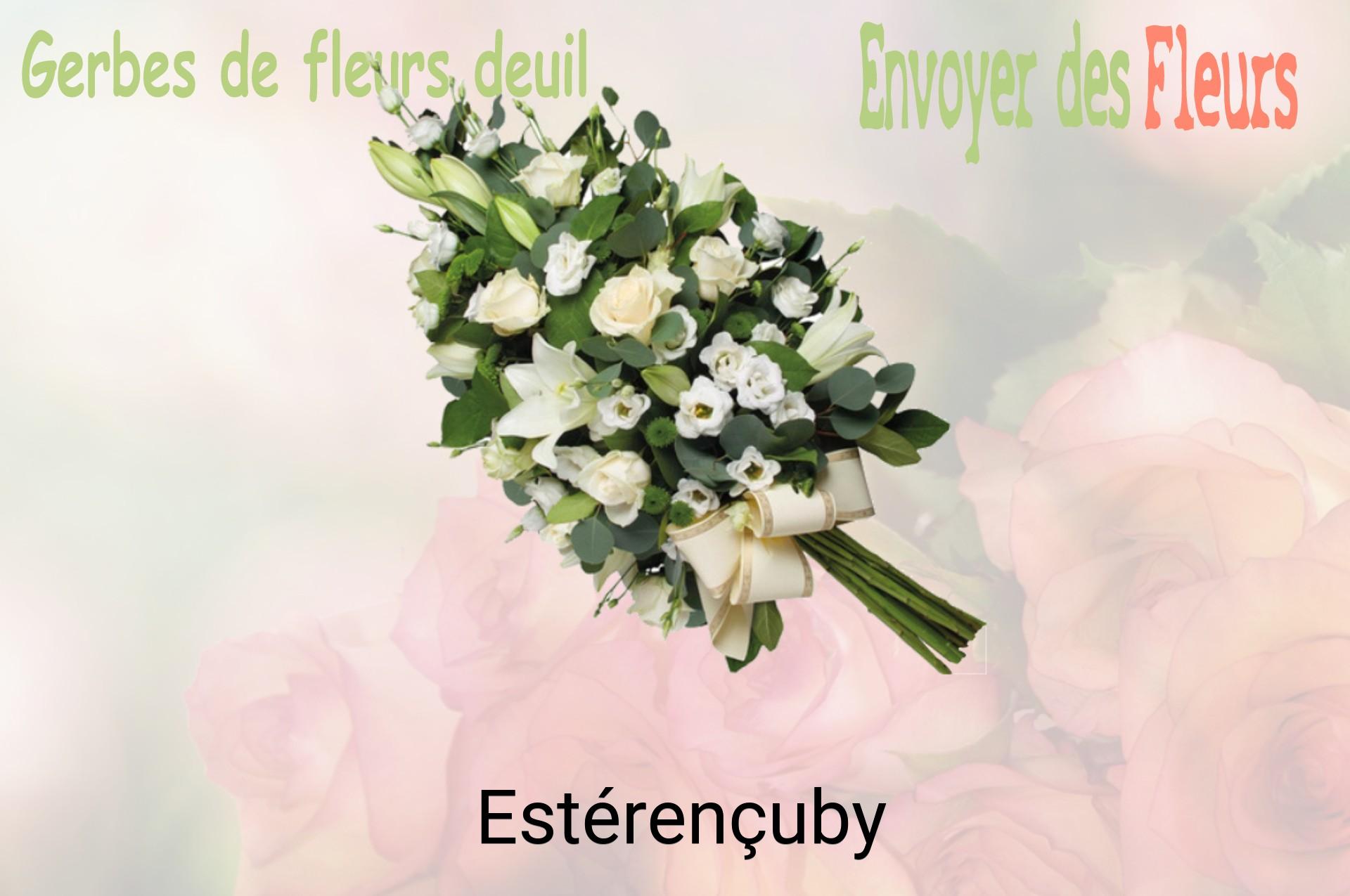 Gerbe de fleurs de deuil livrée à Estérençuby